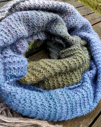 Puchate ombre II / szal, agat handmade