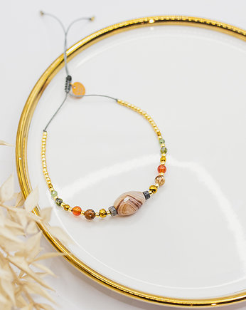 Bransoletka na Dobrobyt - Agat Jaspis Karneol, w hand works