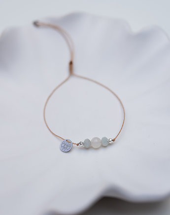 Bransoletka z Selenitem i Akwamarynem, w hand works