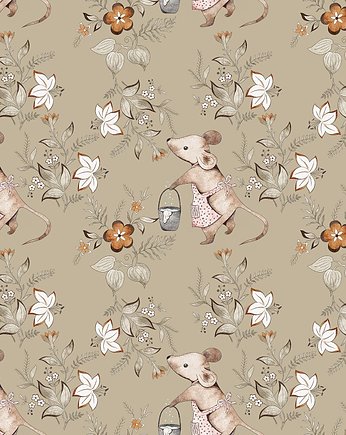 Tapeta ścienna Spring Garden Mice on Green 53cmx10m PZ, Bajkowe Wnetrza