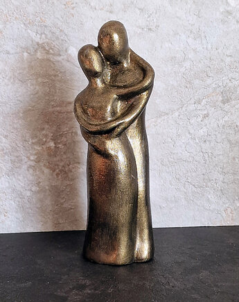Rzeźba z gipsu, W Twoich Ramionach, złota, wys. 15,2 cm, JBJart Justyna Jaszke