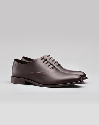Brązowe buty oxfordy skórzane p002, BORGIO