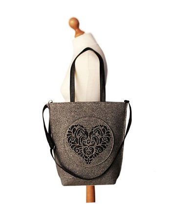 shopper bag folk 2 szare serce, Creatura