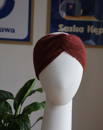 Ręcznie robiona opaska z przeplotem, fluffyknitt