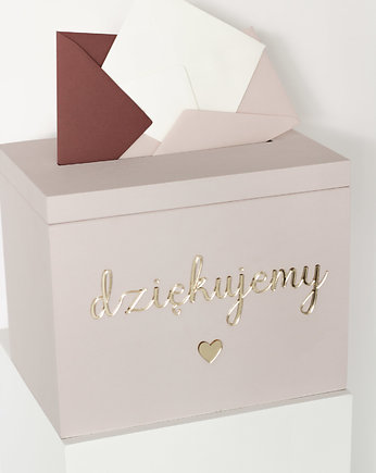 Ślubne pudełko na koperty - dirty pink, Winietka dekoruje