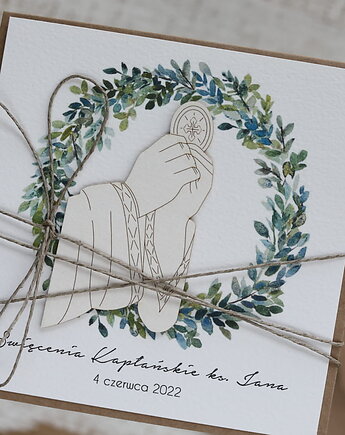 Kartka dla księdza z okazji święceń kapłańskich z personalizacją, sorte