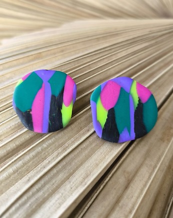 HULA kolczyki organiczne koła, sploteka