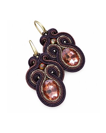 Czekoladowe kolczyki soutache