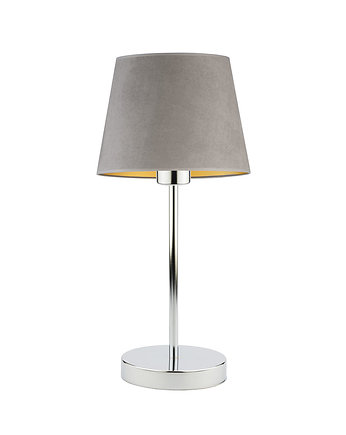 Chromowana lampka nocna  z welurowym abażurem SIENA VELUR, LYSNE
