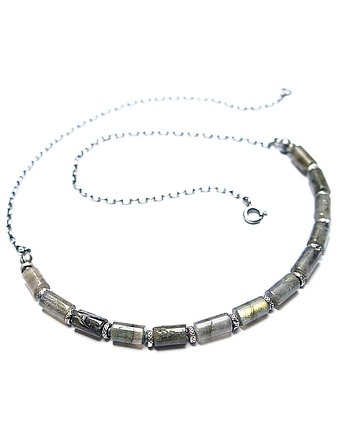 Labradorytowe walce  - naszyjnik, Katia i krokodyl