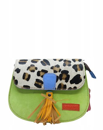 Torebka listonoszka zamszowa damska regulowany pasek kolorowa OLIVKA, Olivka Warsaw