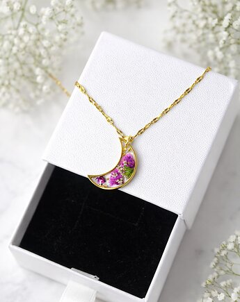 Naszyjnik Księżyc z gipsówką i dziką marchwią, Blask Natury