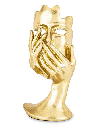 Dekoracja złota maska w kobiecych rękach 30x16x12 SILENZIO, MIA home