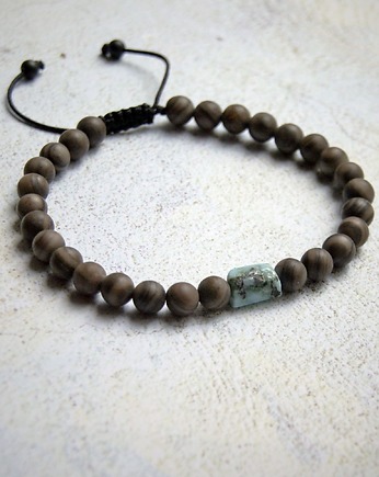 Larimar & jaspis kawowy - na wymiar, kaktusia