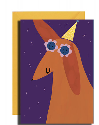 Kartka okolicznościowa party dog + koperta, MUKI design