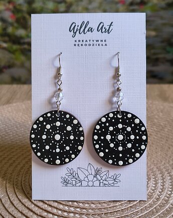 Kolczyki malowane ręcznie wiszące koła, ajlla