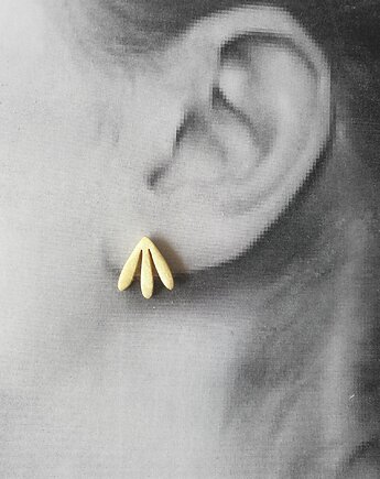 Kolczyki GARDEN OF EDEN mini, mosiądz, liście złote, modesign