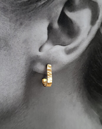 Kolczyki ANGLE złocone sztyfty proste młotkowane, COCONUT