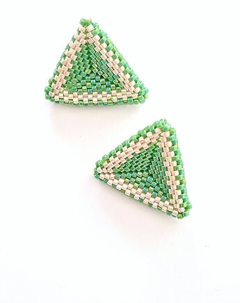 Kolczyki Trójkątne Sztyfty "Wiosenny Ogród", Bead Wonderful