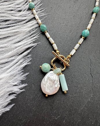 Naszyjnik z perłami i amazonitem, Pracownia Deco