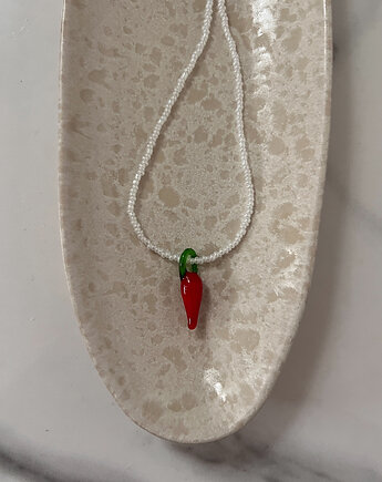 Owocowy naszyjnik z koralików i szklaną papryką SPICE, Juicy Beads