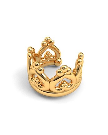 Nausznica KORONA-srebro złocone 24K, ISSI Jewelry
