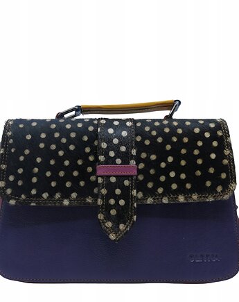 Torebka klasyczna skórzana na ramię pasek na klapce oryginalna OLIVKA, Olivka Warsaw