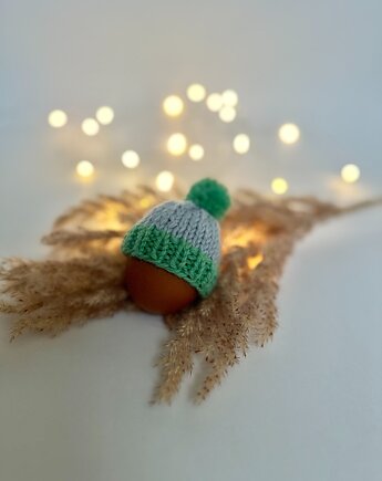 Czapeczka z pomponem  na jajka wielkanocne  - 1 szt., Kocie Motki