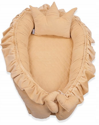 Kokon Niemowlęcy z falbanką Velvet - Banana KING, Baby Love Decor