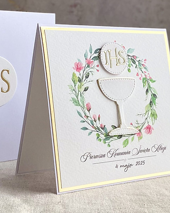 Kartka na komunię z ozdobną kopertą, 85a, Anna Art and Crafts