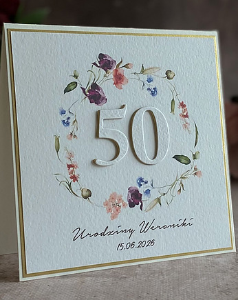 Personalizowana kartka na 50 urodziny, BH 70, Anna Art and Crafts