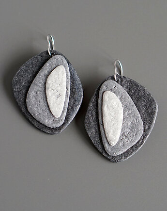 Duże kolczyki z masy papierowej, STUDIO blureco