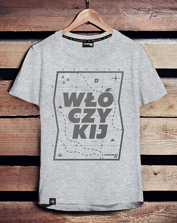Koszulka męska WŁÓCZYKIJ jasnoszara, Szwendam sie