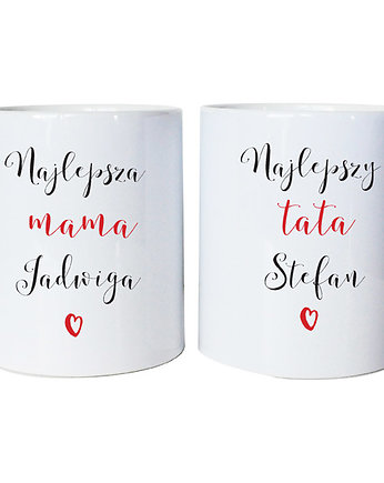 Zestaw kubków z imieniem na Dzień Matki i Ojca, Sowia Aleja