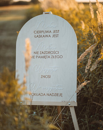 Tablica powitalna Hymn do miłości 50x70 cm - naturalna, Decorify