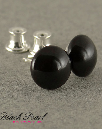 Kolczyki srebrne Mystic Black Mini , Black Pearl