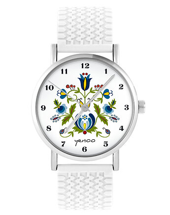 Zegarek - Kaszubski - silikonowy, biały, yenoo