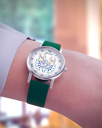 Zegarek  mały - Rak - silikonowy, zielony, yenoo