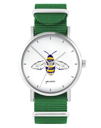 Zegarek - Pszczoła - zielony, nylonowy, yenoo