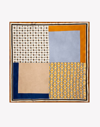 Mała apaszka damska jedwabna z geometrycznym wzorem 53 cm x 53 cm, ALLORA BE UNIQUE