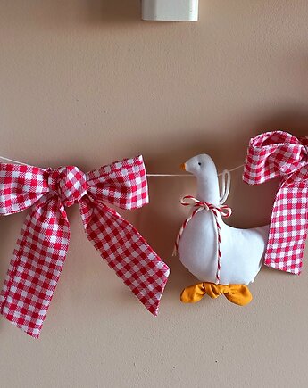 Girlanda ozdoba świąteczna GĄSKI KOKARDY, Atelier Liliputki