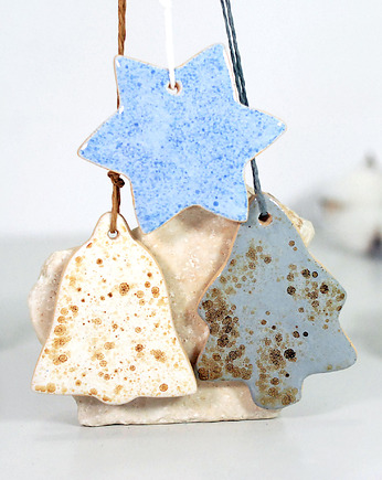 Zestaw ceramicznych ozdób choinkowych, 10FingersArt