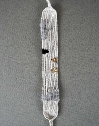 Szeroka bransoletka tkana - unikat, Słońcem Tkane