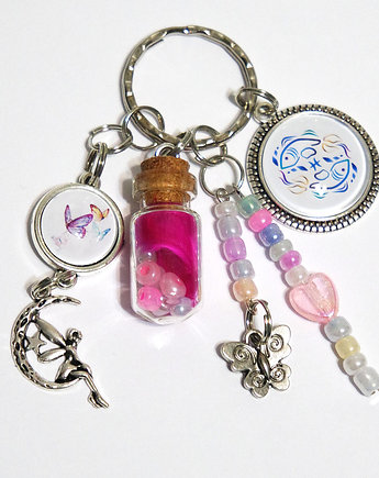 Breloczek - Ryby, motyle, fiolka, pastelowy, yenoo