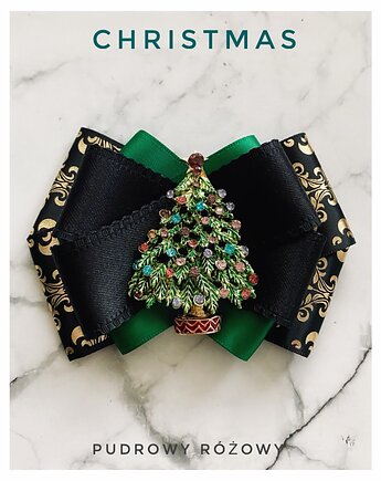 Brosza z Choinką Święta Mikołajki, Pudrowy Różowy