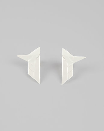 Kolczyki z Porcelany Origami Zimorodek Biała, StehlikDesign