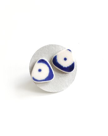 Kolczyki ceramiczne Bolesławiec, biżuteria z talerzy