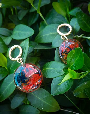 Kolczyki wiszące, mech, Figa handmade accessories