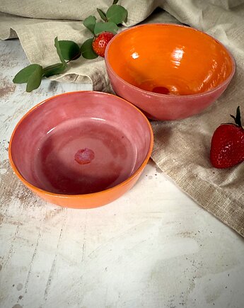 Ręcznie robiona miska pomaranczowa H= 4 cm, AGABA pracownia ceramiczna
