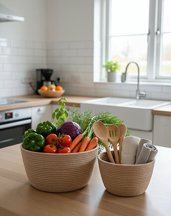 Zestaw koszyków ze sznurka rękodzieło na prezent KS031, Barwny Zakątek